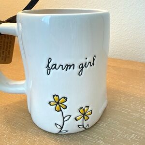 Rae Dunn Farm Girl Mug  NWT w/flowers